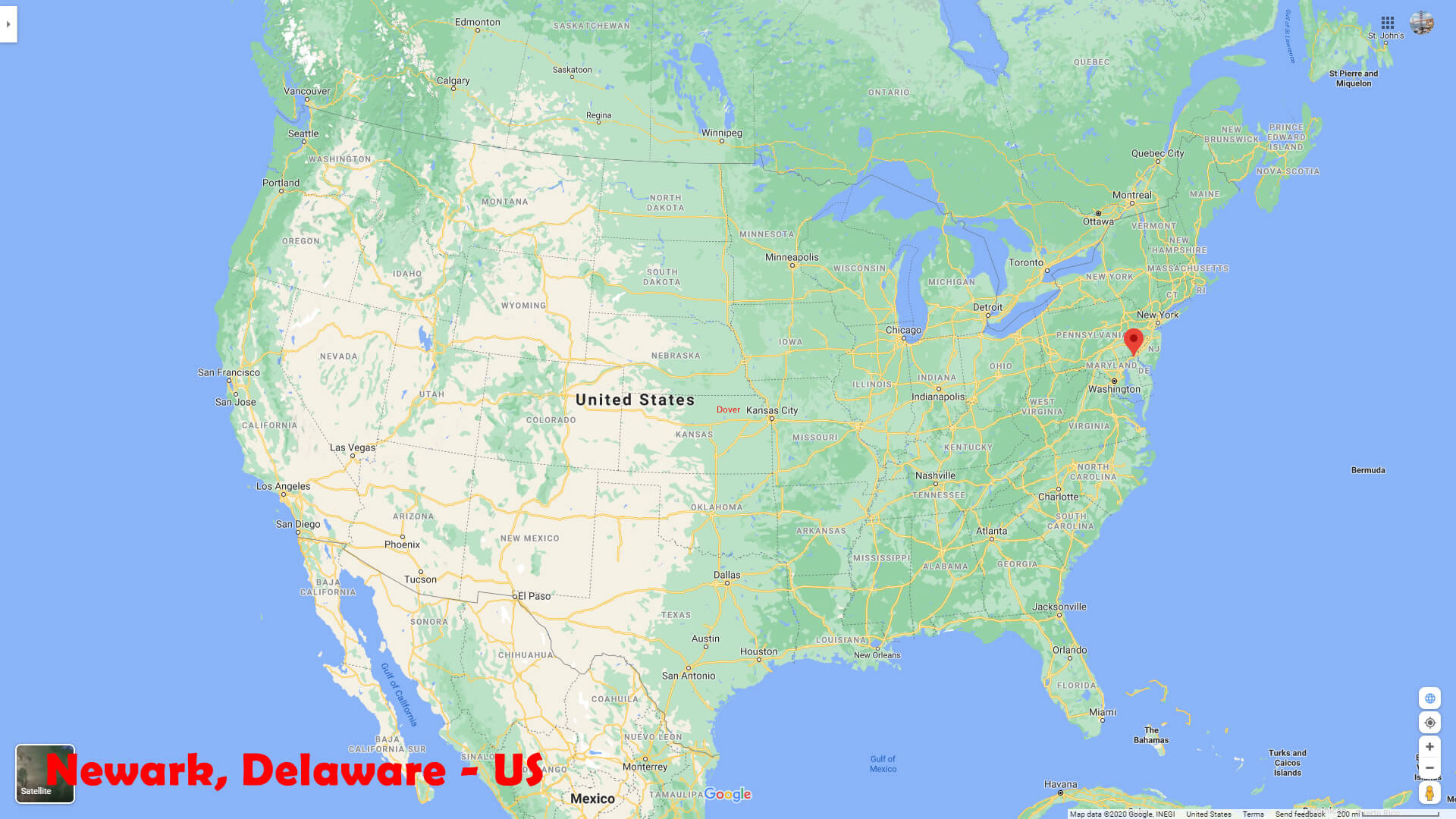Newark Location Map Delaware US